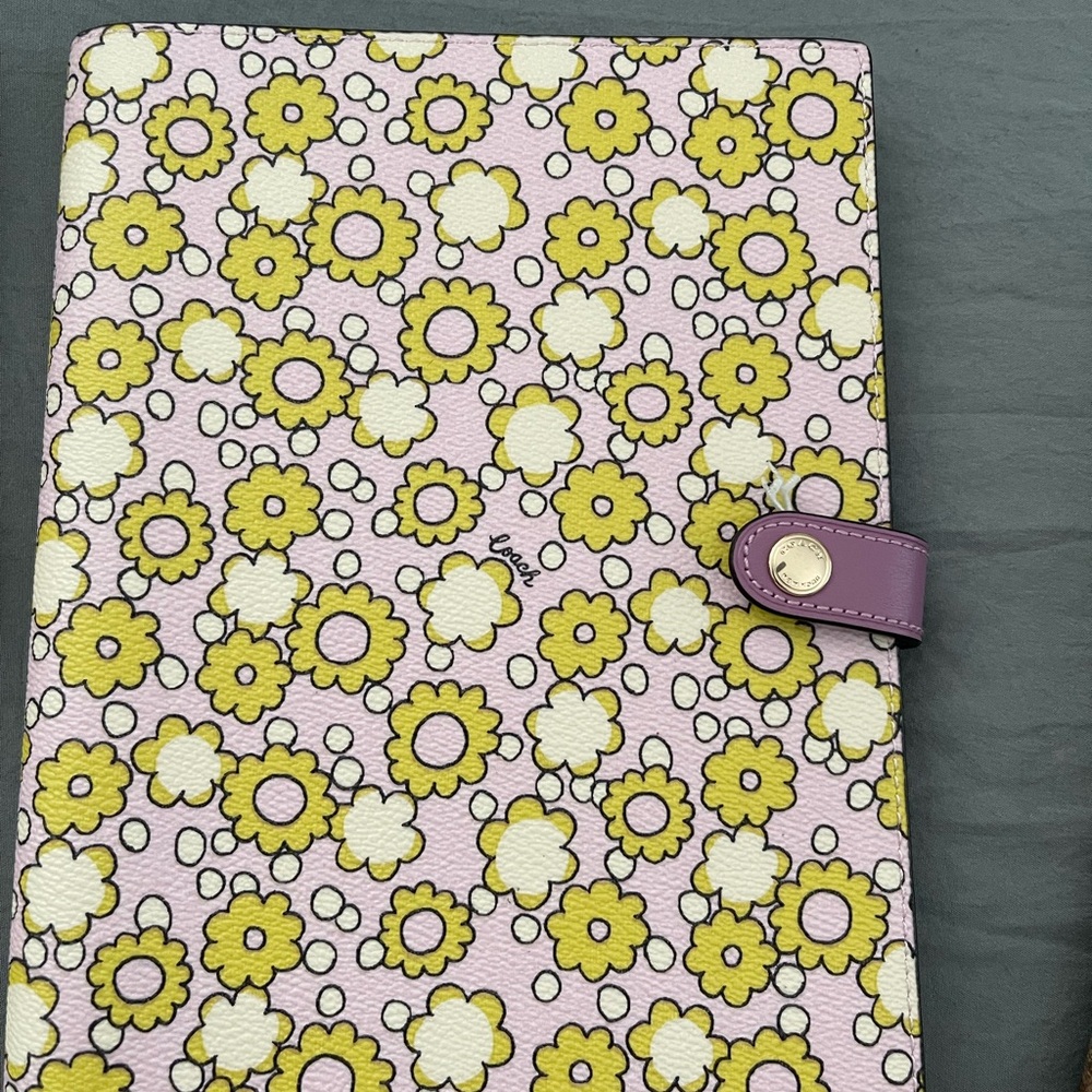Coach Pink and Yellow Floral Notebook Cover